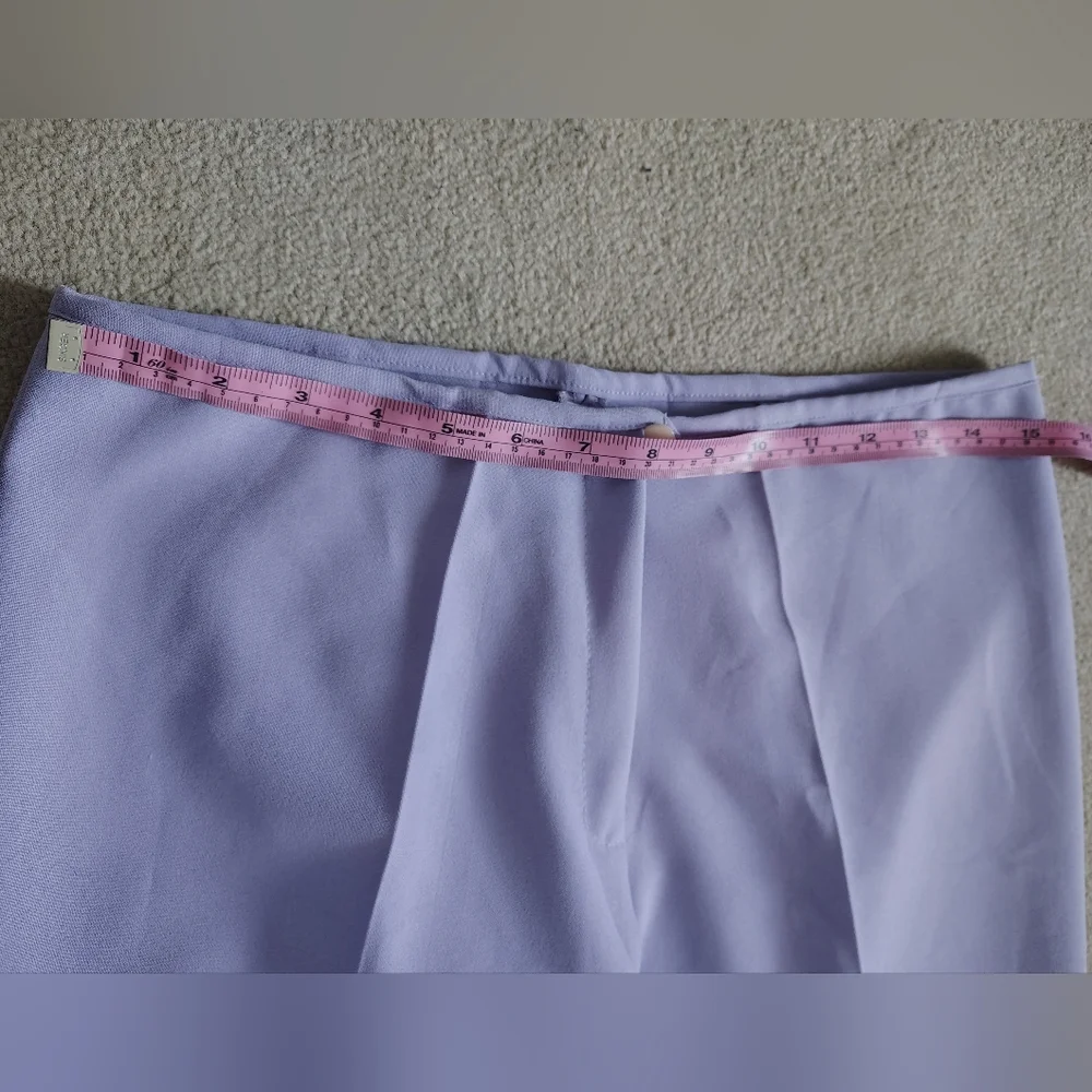 Vintage Wide Leg Lavender Pants with Folded Cuffs - Picture 3 of 5
